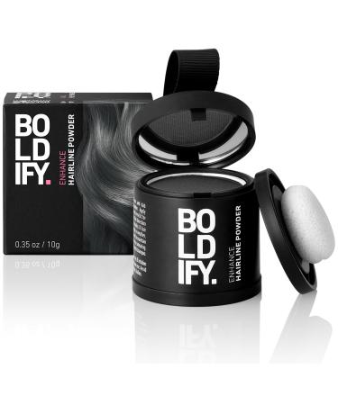 BOLDIFY Hairline Powder - LARGER 10g Bottle - Root Touch Up Powder - Instantly Conceals Hair Loss - Hair Toppers for Women & Men Hair Powder for Thinning Stain-Proof 48 Hour Formula (Dark Grey) 10 g (Pack of 1) Dark Grey