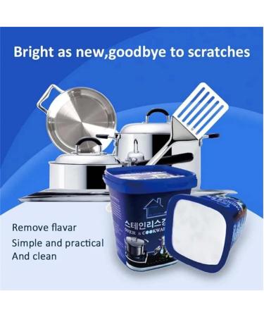 Fourpeopeo Stainless Steel Cleaning Powder 500g Stainless Steel Cleaning Paste Oven Cookware Cleaner Powerful Stainless Steel Cookware Cleaning Paste for Home Use - Buy Online on SooperMarket.com