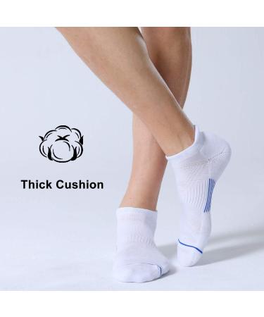 FITRELL Men's 6 Pack Ankle Running Socks - White Blue, Sizes 7-9 - Cushioned Athletic Sports Socks - Buy Online on SooperMarket.com