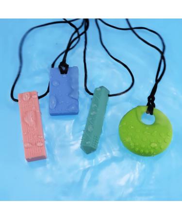 Sensory Chew Necklaces (4 Pack) for ADHD Autism Biting | BPA Free Silicone Chewelry Necklace (Color 2) - Buy Online on SooperMarket.com