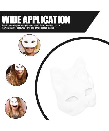 AOKWAWALIY 5pcs White Cat Masks | Blank DIY Halloween & Cosplay Half Face Masks | Perfect Masquerade Party Supplies - Buy Online on SooperMarket.com