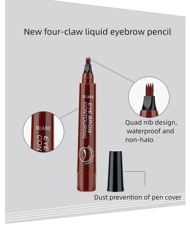 Long-Lasting Waterproof Eyebrow Microblading Pen | Grayish Brown | 4 Point Brow Pen for Natural, Smudge-proof Eye Makeup - Buy Online on SooperMarket.com