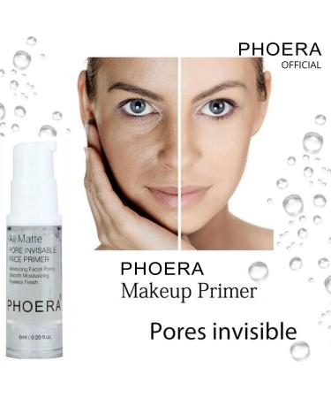 PHOERA Primer Matte Finish Face Makeup Pore filler Primer Foundation Base Oil Control Full Coverage Make Up Base Concealer Long Lasting Non Greasy Flawless Pores Minimiser Liquid Moisturizing (6ml.) 6 ml (Pack of 1) - Buy Online on SooperMarket.com