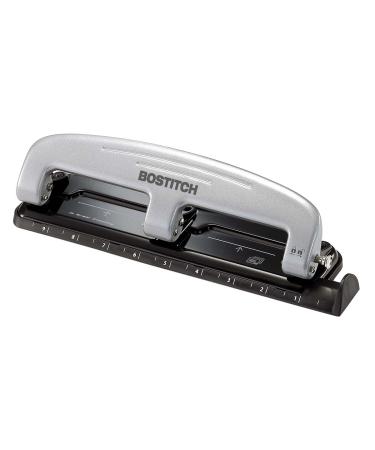 Bostitch Office Three-Hole Punch  Silver/Black (2101)  12 Sheet Black