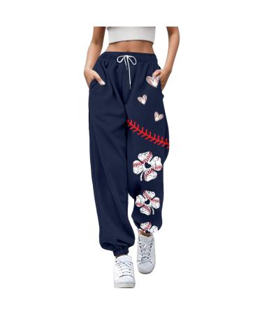 WILLBEST Women Cotton Sport Gym Joggers Sweatpant Oversized High Waist Trouser Causal Running Workout Yoga Track Sweat Jog Pants Jogging Bottoms Activewear XL 1220-djufh-2-purple