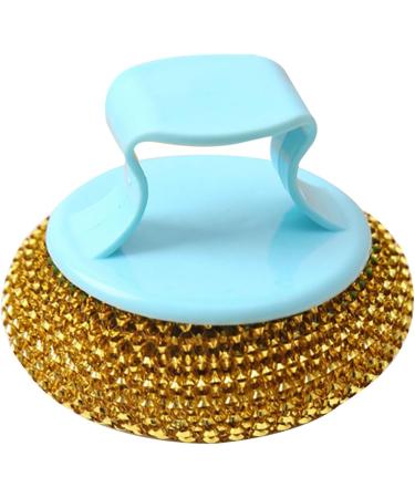 Pots Metal Sponges Easy to Use Durable Practical Stainless Steel Wire Ball with Handle for Kitchen (Gold) - Buy Online on SooperMarket.com