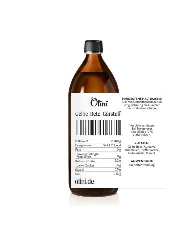 Olini Yellow Fermentation 1L - Natural Probiotic Drink | Fresh Preservative-Free Beet Juice with Spices - International Shipping - Buy Online on SooperMarket.com