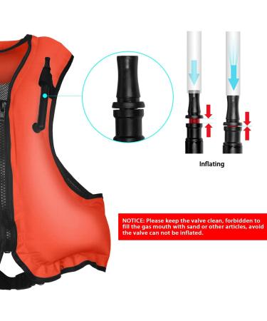 OMOUBOI Inflatable Snorkel Vest - Adult Swimming Jacket for Water Sports - Red - 90-220lbs - Buy Online on SooperMarket.com