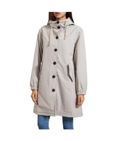 Coarse knitting sweater women women's autumn and winter coat with hood casual long single-colored single-row loose large size suitable for outdoor activities and sporty coat silver women gray xxl