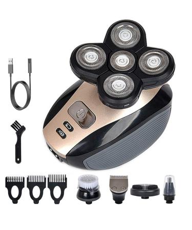 5 in 1 Rechargeable Electric Shaver Hair Clipper Five Floating Heads Razors Men Facial Cleaning Brush Nose Ear Hair Trimmer