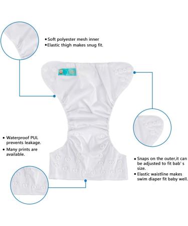 ALVABABY Newborn Cloth Diapers 6pcs with 12 Insert - 6SVB03 Pure Color 03 - For Less Than 12 Pounds - Snaps Closure - Pack of 1 - Buy Online on SooperMarket.com