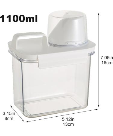 1100ml Laundry Detergent Dispenser Large Capacity Liquid Detergent Dispenser with Measuring Cup Washing Powder Container - Buy Online on SooperMarket.com