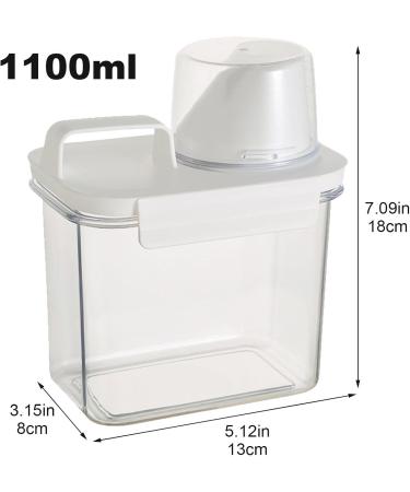 1100ml Laundry Detergent Dispenser Large Capacity Liquid Detergent Dispenser with Measuring Cup Washing Powder Container - Buy Online on SooperMarket.com