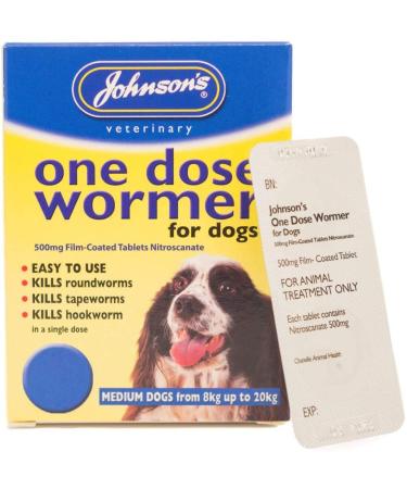 Johnson's EASY DOSE WORMER SIZE 2 (MEDIUM DOG) 2 TABLETS PER PACK 1 3 OR 6 PACKS (1 PACK)