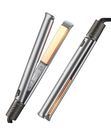FURIDEN 2-in-1 Curling Iron and Flat Iron in Dark-Blue Perfect for Women Globally Must-Have Professional Hair Tools(Silver)
