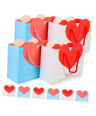 KOMBIUDA 20pcs Love Handbag Merchandise Bags Girl Gift Bag Birthday Gift Bags Bulk Girl Birthday Gift Baby Gift Bags Baby Shower Goodies Bags Goodies Pouches Bride Paper Party Bag Medium