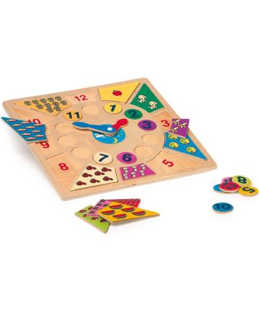 Buy Small Foot 1828 Colorful Wooden Learning Clock Fun & Educational Toy for Kids 3+ | International Shipping Available - Buy Online on SooperMarket.com