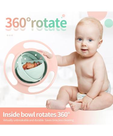 360 Gyro Bowl: Unspillable Snack Toddler Bowl - Anti Spill, Magic Bowl for Babies & Kids - Light Pink - Buy Online on SooperMarket.com