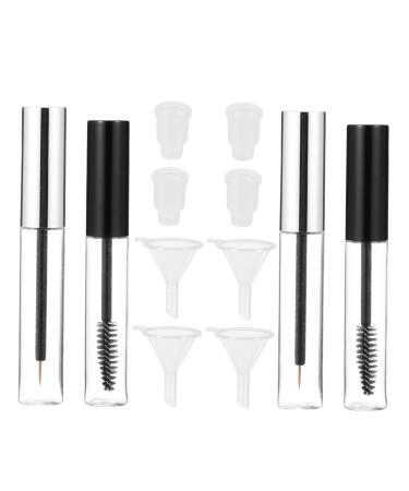 Mikinona Clear Mascara 2 Sets mascara tube sample containers empty eyelash tube Eyelash Cream Tube travel cosmetic eyeliner 10.5X1.5CM Assorted Color
