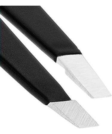 Stainless Steel Black Matte Slant Tip Eyebrow Tweezers by AURAY - Buy Online on SooperMarket.com