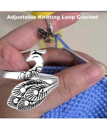 Adjustable Knitting Loop Set | Peacock Open Finger Ring | Faster Knitting Accessories - Buy Online on SooperMarket.com