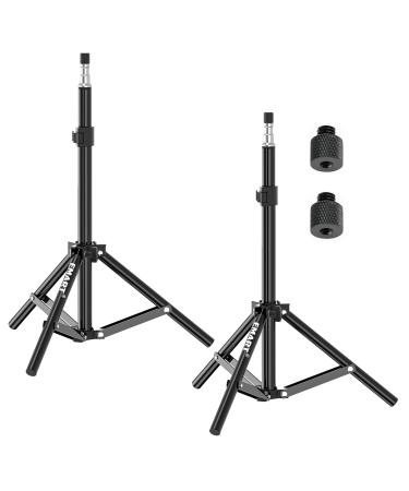 Emart Mini Photography Light Stands with 1/4'' to 3/8'' Screw Thread Adapter, 30'' Heavy Duty Aluminum Tabletop Tripod for Softbox, Umbrella, Studio Photo, Video, Background, Portrait - 2 Pack