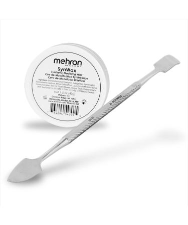 Mehron Makeup SynWax with Double Ended Spatula for Special Effects Costumes Zombies & Injuries  SFX Theatrical Makeup & Halloween - 1.5oz