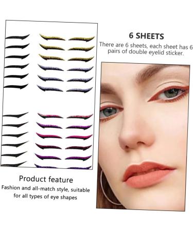 BELLIFFY 6pcs Eyeliner Eyelash Tape Double Eyelid Stickers Adhesive Eye Line Strip Double Eyelid Tape Plastic - Buy Online on SooperMarket.com