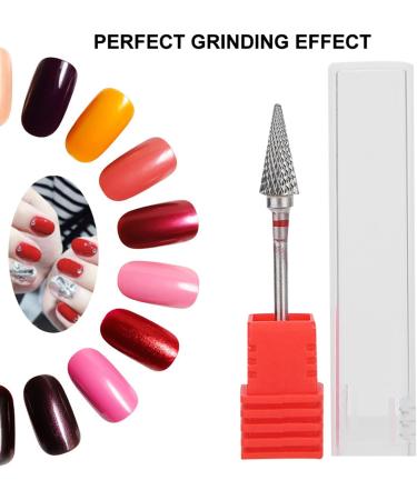 Nail Drill Bit Cone Nail Drill Bit Manicure Drill Bit Cuticle Cone Bit Electric Pedicure Manicure Grinding Head Nail Polishing Tungsten Steel Nail Art Cone Drill Bits for Nails Home Salon(Red label) - Buy Online on SooperMarket.com
