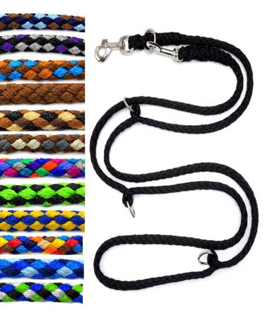 Dog leash double leash training leash for medium dogs up to 45 kg over 39 colors very stable (2.40 m black) 2.40 m black
