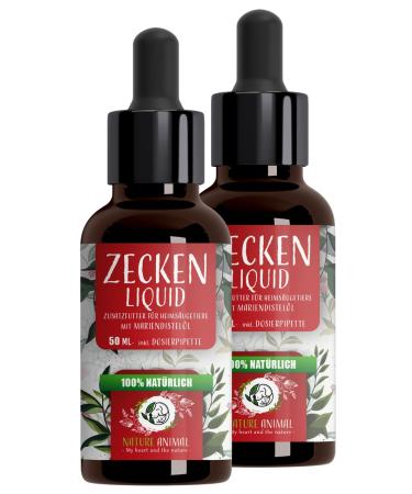 Nature Animal 2x tick protection liquid for dogs + cats with immediate effect - tick defense for your pet - natural treatment highly effective 2 pieces