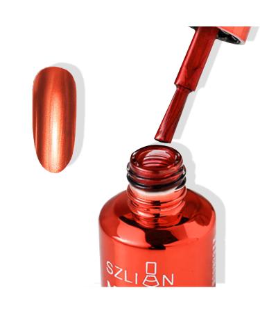 Red Nail Polish Chrome Metal Nail Varnish Mirror Quick Dry Metallic Effect No UV Needed Christmas Nail Art Polish Chrome Nail Polish