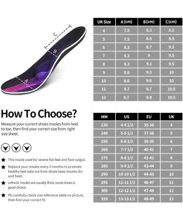 3angni Orthopedic Insoles for Flat Feet - Heel Spur & Plantar Fasciitis Relief | EU Size 47-48 | Unisex Comfort Shoe Insoles - Buy Online on SooperMarket.com