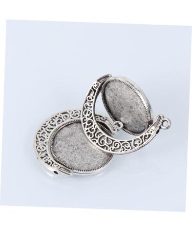 20 pcs Round Bezel Accessory with Pendants Trays Rotate Double-sided Pendant Trinket Keychain Alloy 2.5X2.5cmx2pcs As Shownx2pcs - Buy Online on SooperMarket.com