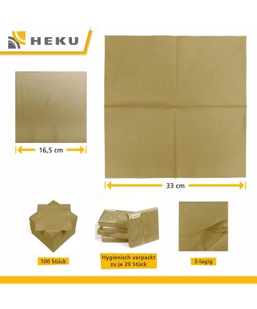 HEKU 100 Monochrome Napkins | 3-Layer 33x33cm | Stylish & Highly Absorbent | Perfect for Events & Gastronomy | Practical 5-Pack | International Shipping Available - Buy Online on SooperMarket.com