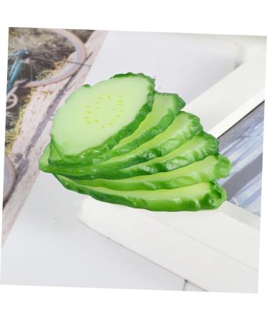 ORFOFE 6pcs Simulation Cucumber Slice Simulation Green Vegetable Green 6.50X3.00X0.50CM - Buy Online on SooperMarket.com