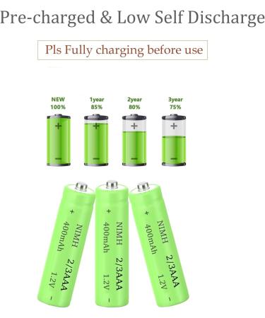 1.2V 400mAh NiMH Rechargeable Batteries - 12 Pack Button Top for DIY LED Solar Lights | International Shipping Available - Buy Online on SooperMarket.com