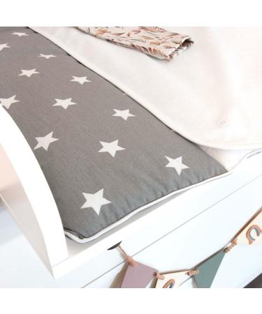 Puckdaddy Wrap Edition Frida 77x75 cm Diaper Pad - 100% Cotton Oeko-Tex Certified Gray Star Patterns Removable Terry for Easy Cleaning - Buy Online on SooperMarket.com