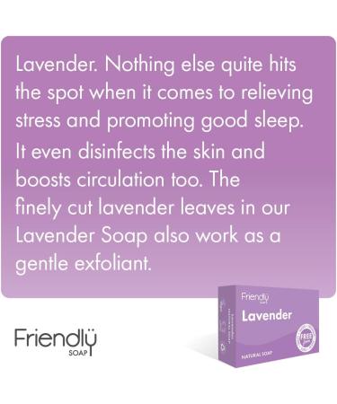Friendly Soap Handmade Natural Lavender Soap - Relaxing Indulgent Exfoliating 95g - Buy Online on SooperMarket.com