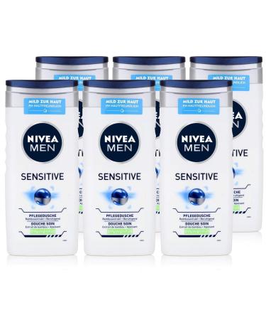 Nivea men shower gel in a 6 -pack (6 x 250 ml) soothing care shower with bamboo extract moisturizing shower gel for sensitive skin Prunus 250 ml (6 -pack)