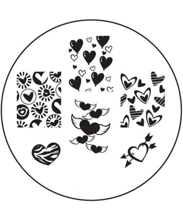 STAMPING STENCIL # BM-H18 Love Valentine's Day Hearts Winged Heart
