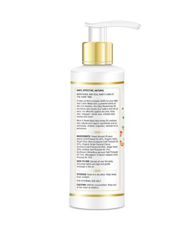 Mom & World Nourishing Baby Oil - Almond, Grapeseed, Wheatgerm, Olive & Coconut Oils - 200ml (MOMWLD03) - Buy Online on SooperMarket.com