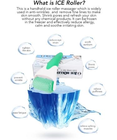 Jecrim Ice Roller for Face and Body - Tighten Pores, Reduce Puffiness & Tone Skin - Anti-Aging Beauty Care Tool for Wrinkles - Blue - Buy Online on SooperMarket.com