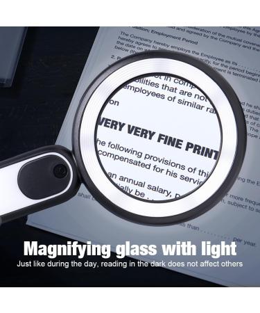 Udbrud Magnifying Glass with Light 30X Handheld Large Magnifying Glass with 3 Modes 21 LED Illuminated Lighted Magnifier USB for Macular Degeneration Seniors Reading Inspection Coins Jewelry Map - Buy Online on SooperMarket.com