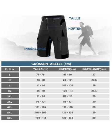 Waspornow Men's Cargo Shorts - 6 Pocket Summer Hiking & MTB Pants - Black Chino Stretch Bermuda - Buy Online on SooperMarket.com