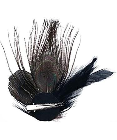 Peacock Hair Clip Natural Fascinator Barrette with Sparking Rhinestone  - Buy Online on SooperMarket.com