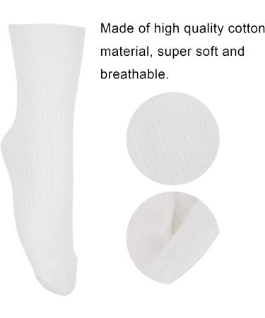 Diabetic Compression Socks for Elderly & Pregnant Women - Non-Binding Ankle Socks for Diabetic Foot Care (White) - Buy Online on SooperMarket.com