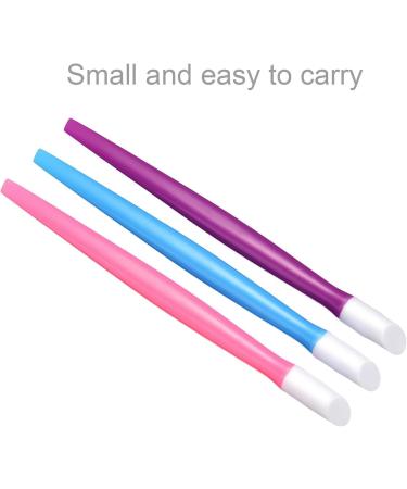 30 Pieces Plastic Handle Nail Cuticle Pusher Rubber Tipped Nail Cleaner Colored Nail Art Tool for Men and Women Christmas Valentine's Day Giving Nail Tool(Blue Purple and Pink) - Buy Online on SooperMarket.com