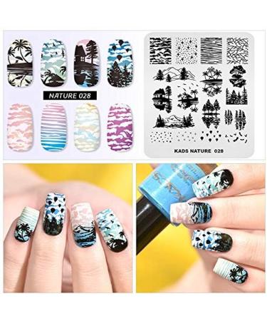 Alexnailart Nature Theme Nail Image Stamp Stencil #2 - Perfect Manicure Printing Tool for Stunning Nail Designs - Buy Online on SooperMarket.com