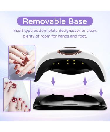 Buy UV LED Nail Lamp 168W - Quick Drying Nail Dryer with 4 Timer Settings & LCD Touch Screen - Compatible with All Gel Types (White - Buy Online on SooperMarket.com